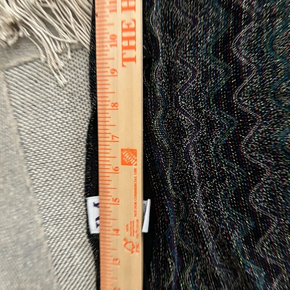 JM Collection Woman 1X Nylon Multicolor Metallic Long Sleeve Shirt Scoop Neck - Picture 9 of 11